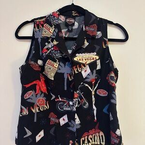 Harley-Davidson Women's Black Sleeveless Top